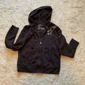 AE large brown zip up hoodie
